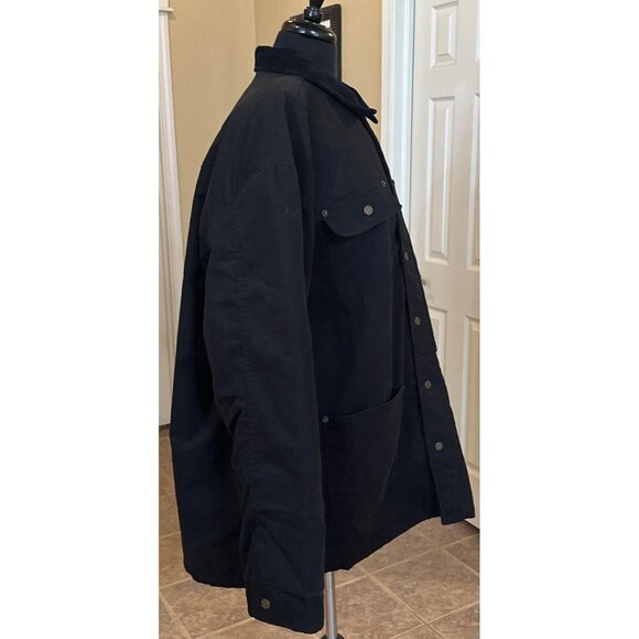 Wrangler Workwear Black Collared Button-Down Heavy Jacket Men's Size 2XL (50-52) - Picture 4 of 16